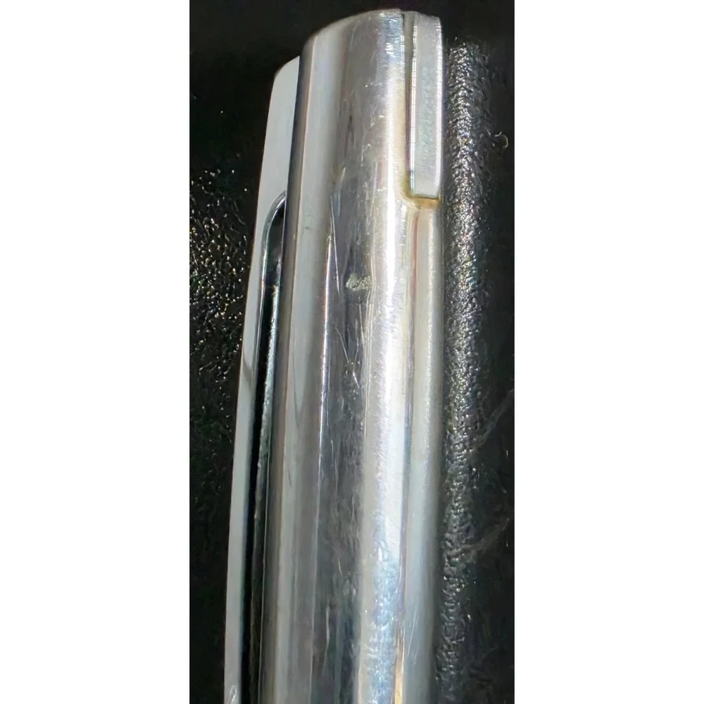 Vintage Slim Chrome Metal Twist Ballpoint Pen Silver Tone Minimalist Executive
